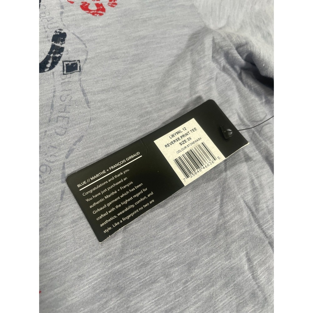 Marithe Francois Girbaud Makers of Tough Denim V-Neck T-Shirt Gray Henley Sz 3XL - Picture 4 of 11